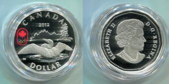 Канада 1 доллар 2012 год Счастливая Утка Lucky Loonie