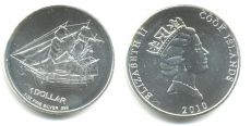 Острова Кука Доллар 2010 Парусник Серебро          