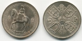 Англия 5 Шиллингов 1953 Коронация Елизаветы 
