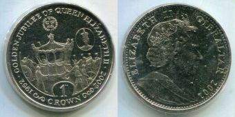 1 Крона Гибралтар 2002 Золотой Юбилей 