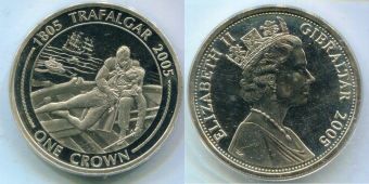 1 Крона Гибралтар 2005 Трафальгар (8)