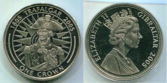 1 Крона Гибралтар 2005 Трафальгар (6)