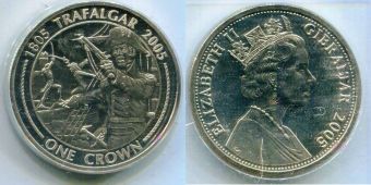 1 Крона Гибралтар 2005 Трафальгар (3)