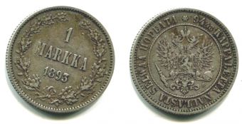 1 Марка Русская Финляндия 1893 год, серебро