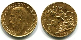 1 Соверен Великобритания 1928 год.