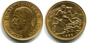 1 Соверен Великобритания 1929 год.