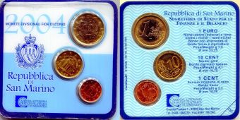 1 Цент + 10 Центов + 1 Евро Сан-Марино 2004 Регулярные  