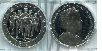 Британские Виргинские острова 10 Долларов 2008 Олимпиада Бег