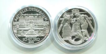 10 Евро Австрия 2003 замок Шлосхоф Пруф