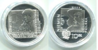 Польша 10 злотых 2009 Ниемен