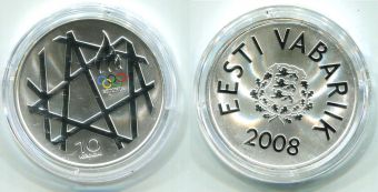 Эстония 10 Крон 2008 Олимпиада в Пекине
