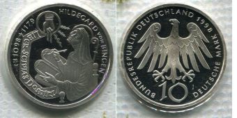 10 Марок Германия 1998 Святая Хильдегарда Бингенская