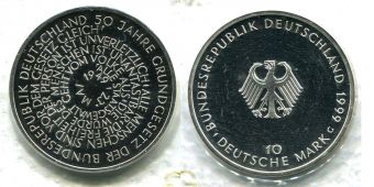 10 Марок Германия 1999 Конституция