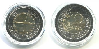 10 Марок Финляндия 1995 Лебедь