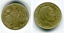 Монако 10 Сантимов 1978 год               