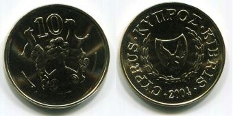Кипр 10 Центов 2004 год     