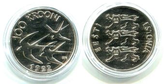 100 Крон Эстония 1992 Ласточки