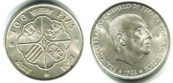 Испания 100 Песет 1966 Франко