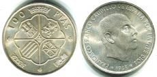 Испания 100 Песет 1966 Франко (3) 