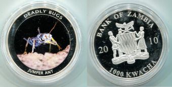 Замбия 1000 Квача 2010 Смертельные Насекомые Прыгающий Муравей