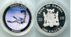 Замбия 1000 Квача 2010 Смертельные Насекомые Скорпион