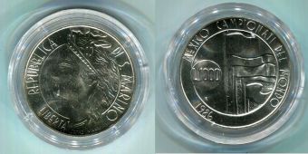 Сан-Марино 1000 Лир 1986 Чемпионат мира по Футболу 