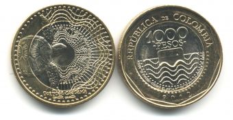 Колумбия 1000 Песо 2012 Черепаха