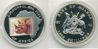 Уганда 1000 Шиллингов 2001 Носорог