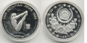 Корея 10000 Вон 1987 Сеул Гимнастика
