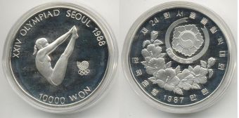 Корея 10000 Вон 1987 Сеул Гимнастика