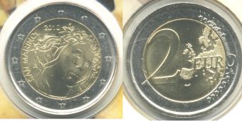 2 Евро Сан-Марино 2010 500 лет со дня смерти Сандро Боттичелли