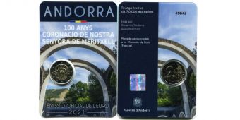 Купить монеты 2 Евро Андорра 2021 - Коронация Богоматери BU  