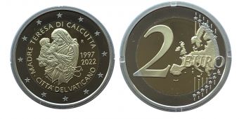 2 Евро Ватикан 2022 Мать Тереза Пруф