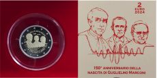 2 Евро Ватикан 2024 150 лет со дня рождения Гульельмо Маркони Пруф