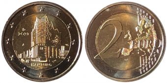 2 Евро Германия 2023 A Гамбург