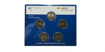 2 Евро Германия 2025 ADFGJ Объединение Германии BU