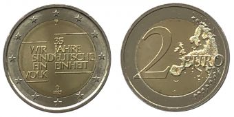 2 Евро Германия 2025 J Объединение Германии
