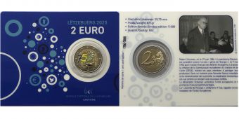 2 Евро Люксембург 2025 Декларация Шумана BU Цветная