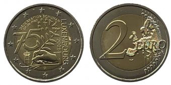 2 Евро Люксембург 2025 Декларация Шумана