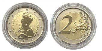 2 Евро Сан-Марино 2025 Микеланджело Пруф (REVERSE)