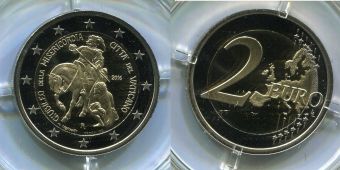 2 Евро Ватикан 2016 Святой год Милосердия Пруф