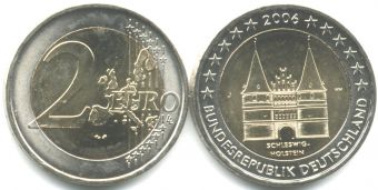 2 Евро Германия 2006 J Шлезвиг-Гольштейн