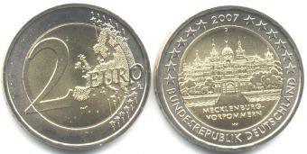 2 Евро Германия 2007 D Мекленбург, Передняя Померания