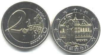 2 Евро Германия 2010 G городская Ратуша, Бремен