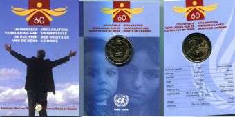 2 Евро Бельгия 2008 Декларация прав человека BU