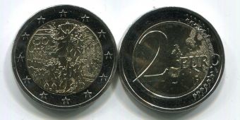 2 Евро Германия 2019 D Берлинская стена