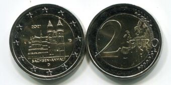 2 Евро Германия 2021 A Саксония-Анхальт