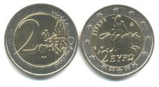 2 Евро Греция 2003 Похищение Европы, Девушка на Быке 