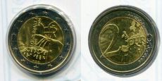 2 Евро Италия 2009 200 лет со дня рождения Луи Брайля BU
