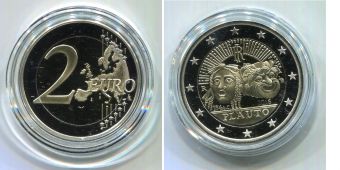 2 Евро Италия 2016 Плавт Пруф